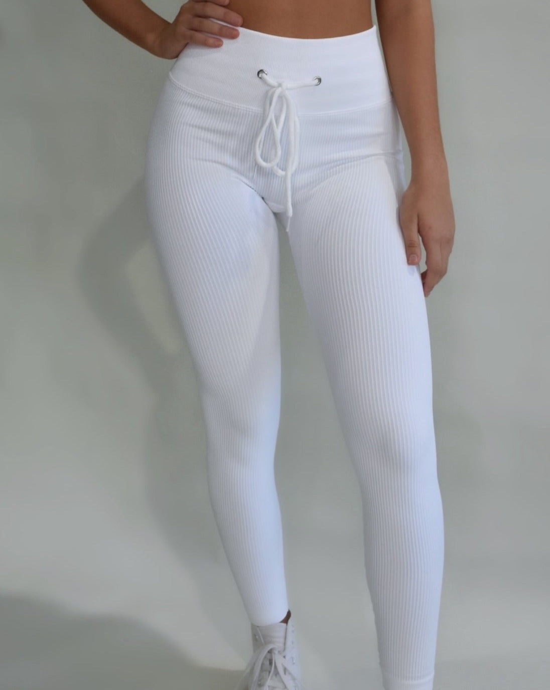 Elite ribbed leggings - WHITE