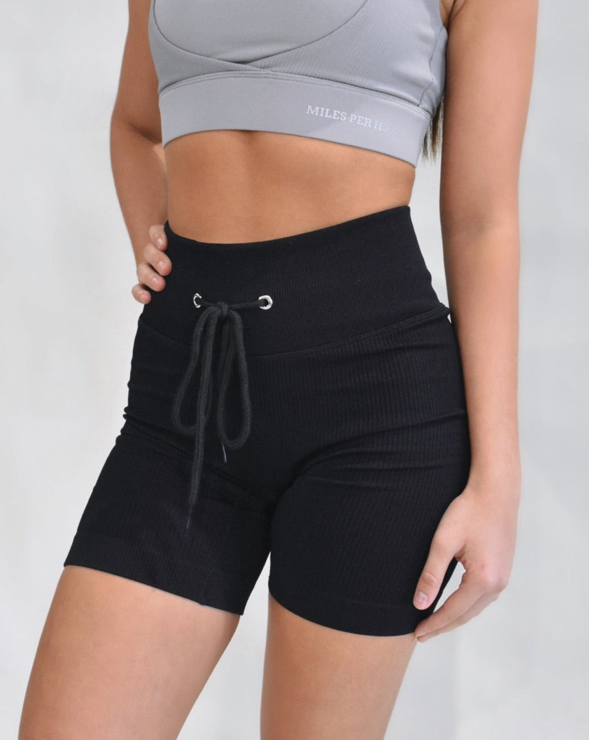 Elite ribbed shorts - BLACK